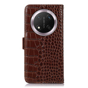 For Honor X9c 5G Global Crocodile Top Layer Cowhide Leather Phone Case(Brown)