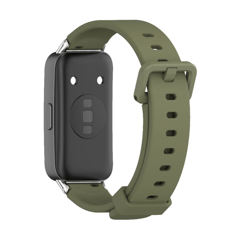 For Huawei Band 8 / 9 / 10 Mijobs Silicone Breathable Watch Band(Army Green)
