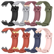 For Huawei Band 8 / 9 / 10 Mijobs Silicone Breathable Watch Band(Orange+Gold)