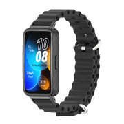 For Huawei Band 8 / 9 / 10 Mijobs Marine Silicone Breathable Watch Band(Black)