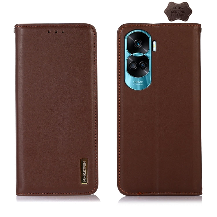 For Honor 90 Lite 5G / X50i KHAZNEH Nappa Top Layer Cowhide Leather Phone Case(Brown)