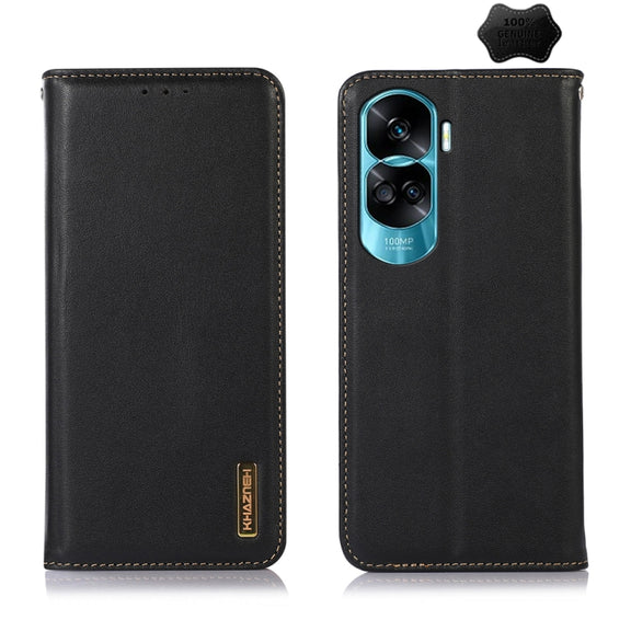 For Honor 90 Lite 5G / X50i KHAZNEH Nappa Top Layer Cowhide Leather Phone Case(Black)