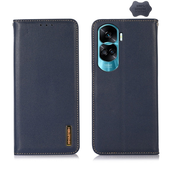 For Honor 90 Lite 5G / X50i KHAZNEH Nappa Top Layer Cowhide Leather Phone Case(Blue)