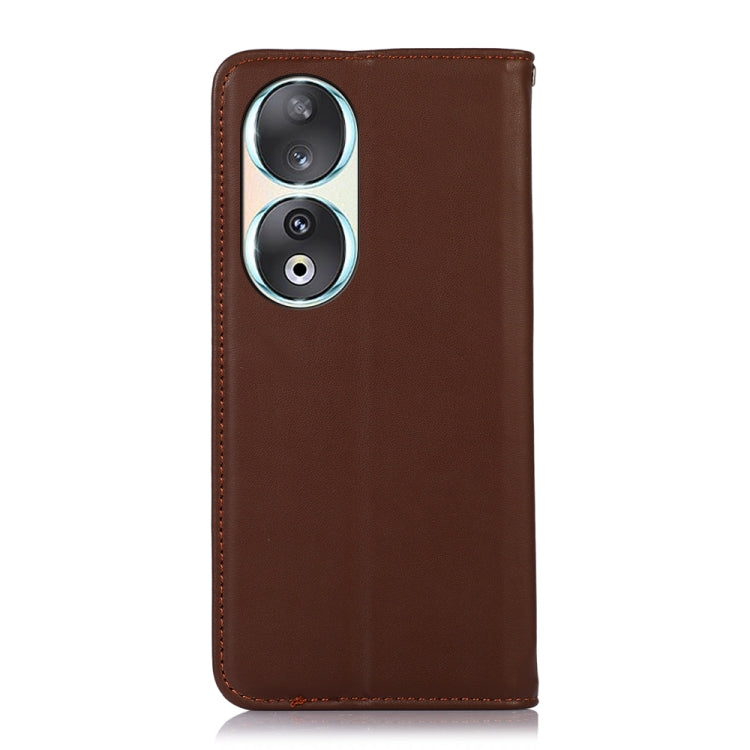 For Honor 90 KHAZNEH Nappa Top Layer Cowhide Leather Phone Case(Brown)