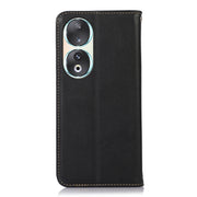 For Honor 90 KHAZNEH Nappa Top Layer Cowhide Leather Phone Case(Black)