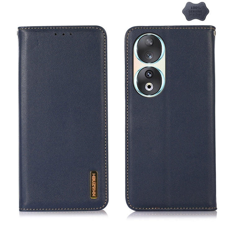 For Honor 90 KHAZNEH Nappa Top Layer Cowhide Leather Phone Case(Blue)