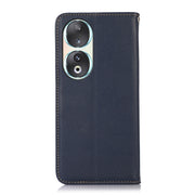 For Honor 90 KHAZNEH Nappa Top Layer Cowhide Leather Phone Case(Blue)