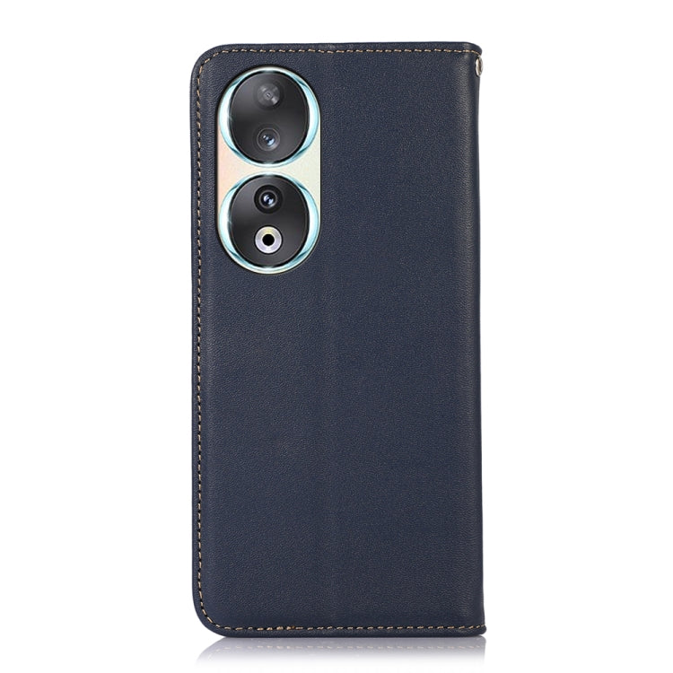For Honor 90 KHAZNEH Nappa Top Layer Cowhide Leather Phone Case(Blue)