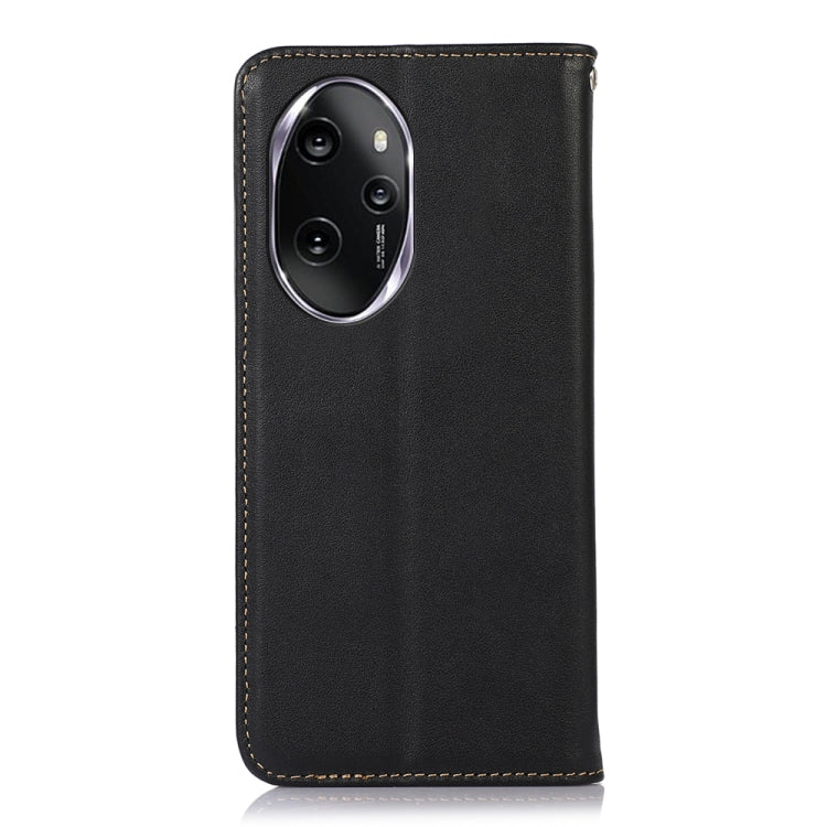For Honor 100 Pro KHAZNEH Nappa Top Layer Cowhide Leather Phone Case(Black)