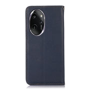 For Honor 100 Pro KHAZNEH Nappa Top Layer Cowhide Leather Phone Case(Blue)