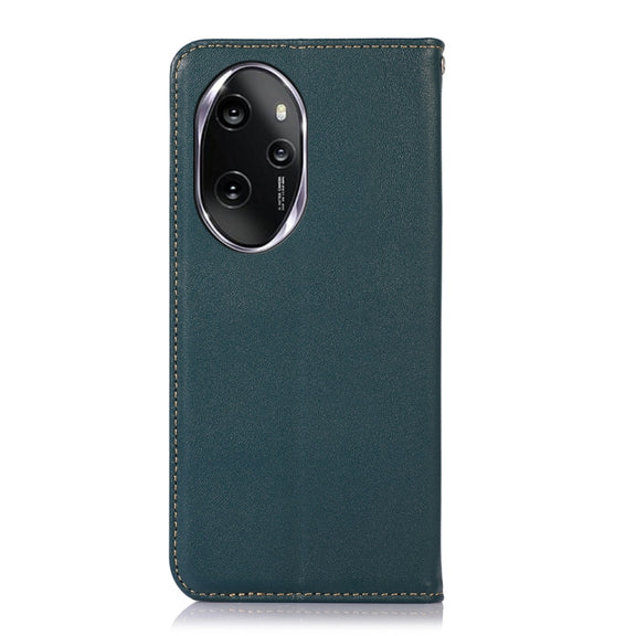 For Honor 100 Pro KHAZNEH Nappa Top Layer Cowhide Leather Phone Case(Green)