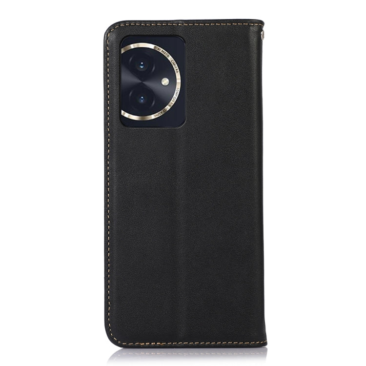 For Honor 100 KHAZNEH Nappa Top Layer Cowhide Leather Phone Case(Black)