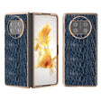 For Huawei Mate X3 Nano Plating Genuine Leather Sky Series Phone Case(Blue) - Huawei Cases by PMC TechLife | Online Shopping South Africa | PMC TechLife | Buy Now Pay Later Mobicred
