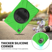 For Lenovo Tab P11 Silicone Hybrid PC Tablet Case with Grip & Shoulder Strap(Green)