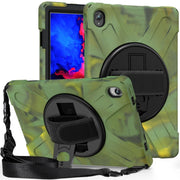 For Lenovo Tab P11 Silicone Hybrid PC Tablet Case with Grip & Shoulder Strap(Camouflage)