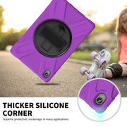 For Lenovo Tab P11 Silicone Hybrid PC Tablet Case with Grip & Shoulder Strap(Purple)