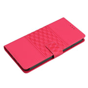 For iPhone 16 Diamond Embossed Skin Feel Leather Phone Case(Red)