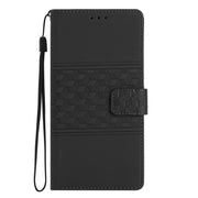 For iPhone 16 Pro Diamond Embossed Skin Feel Leather Phone Case(Black)