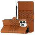 For iPhone 16 Pro Max Diamond Embossed Skin Feel Leather Phone Case(Brown) - free shipping - PMC TechLife - Order now!