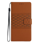 For iPhone 16 Pro Max Diamond Embossed Skin Feel Leather Phone Case(Brown)