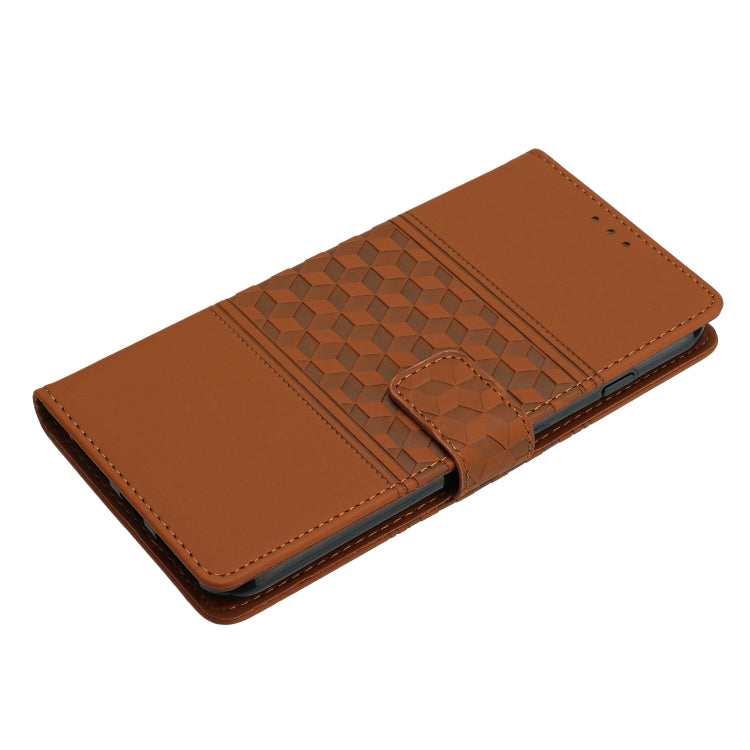 For iPhone 16 Pro Max Diamond Embossed Skin Feel Leather Phone Case(Brown)