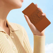 For iPhone 16 Pro Max Diamond Embossed Skin Feel Leather Phone Case(Brown)