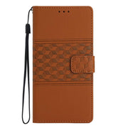 For iPhone 16e Diamond Embossed Skin Feel Leather Phone Case(Brown)
