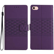 For iPhone 16e Diamond Embossed Skin Feel Leather Phone Case(Purple)