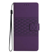 For iPhone 16e Diamond Embossed Skin Feel Leather Phone Case(Purple)