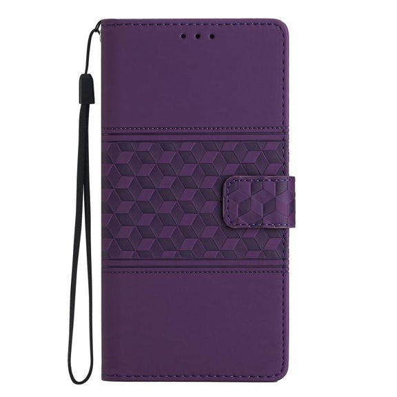 For iPhone 16e Diamond Embossed Skin Feel Leather Phone Case(Purple)