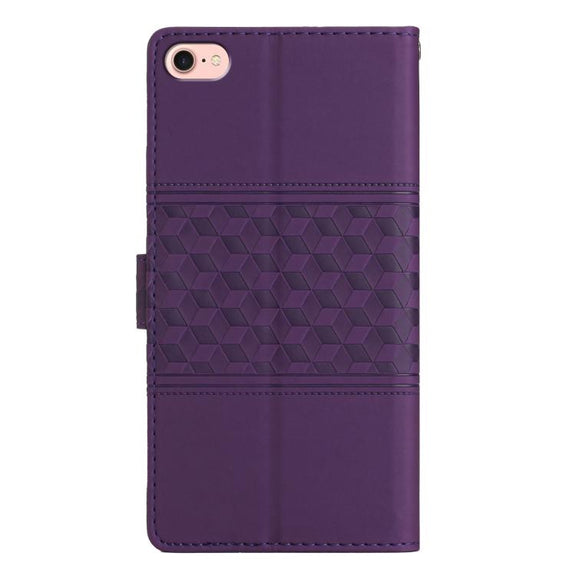 For iPhone 16e Diamond Embossed Skin Feel Leather Phone Case(Purple)