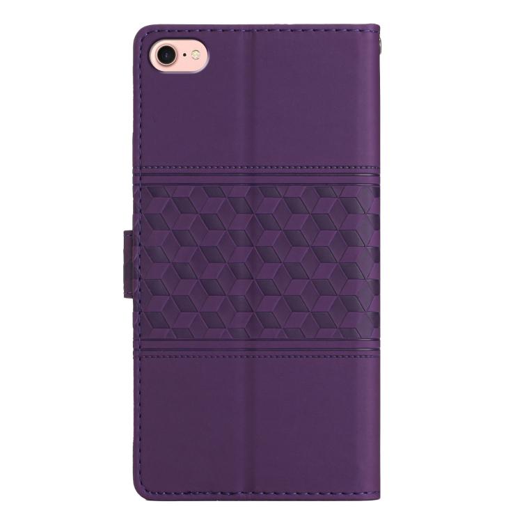 For iPhone 16e Diamond Embossed Skin Feel Leather Phone Case(Purple)