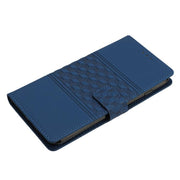 For iPhone 16e Diamond Embossed Skin Feel Leather Phone Case(Dark Blue)