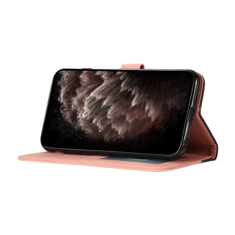 For iPhone 16 Dual-color Stitching Leather Phone Case(Black Rose Gold)
