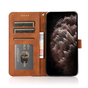 For iPhone 16 Pro Dual-color Stitching Leather Phone Case(Black Brown)