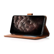 For iPhone 16 Pro Dual-color Stitching Leather Phone Case(Black Brown)