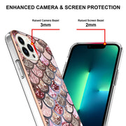 For iPhone 16 Pro Max Electroplating Pattern IMD TPU Shockproof Case(Pink Scales)