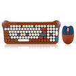 QW05 Mixed Color Portable 2.4G Wireless Keyboard Mouse Set(Brown) - free shipping - PMC TechLife - Order now!