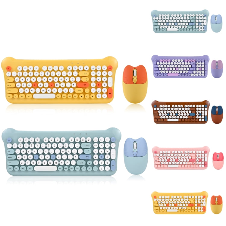 QW05 Mixed Color Portable 2.4G Wireless Keyboard Mouse Set(Pink)