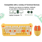 QW05 Mixed Color Portable 2.4G Wireless Keyboard Mouse Set(Brown)