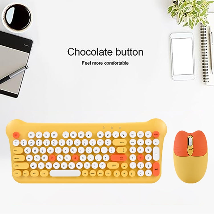 QW05 Mixed Color Portable 2.4G Wireless Keyboard Mouse Set(Brown)