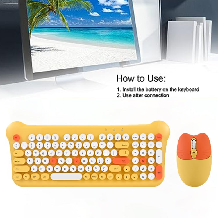 QW05 Mixed Color Portable 2.4G Wireless Keyboard Mouse Set(Brown)