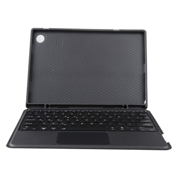 TA08B-AS Pivot Backlight Lower Pen Slot Bluetooth Keyboard Leather Case For Samsung Galaxy Tab A8 10.5/X205/X200(Black)
