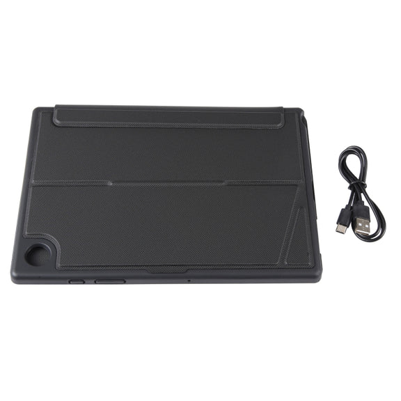 TA08B-AS Pivot Backlight Lower Pen Slot Bluetooth Keyboard Leather Case For Samsung Galaxy Tab A8 10.5/X205/X200(Black)