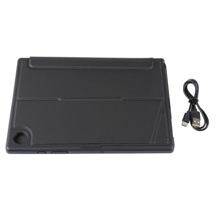 TA08B-AS Pivot Backlight Lower Pen Slot Bluetooth Keyboard Leather Case For Samsung Galaxy Tab A8 10.5/X205/X200(Black)
