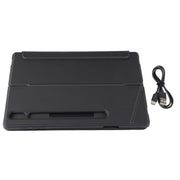 T970B-AS Pivot Backlight Upper Pen Tray Bluetooth Keyboard Leather Case For Samsung Galaxy Tab S7+/S7 FE/S8+(Black)