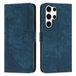 For Samsung Galaxy S24 Ultra Skin Feel Stripe Pattern Leather Phone Case with Long Lanyard(Blue) - Galaxy S24 Ultra 5G Cases by PMC TechLife | Online Shopping South Africa | PMC TechLife | Buy Now Pay Later Mobicred