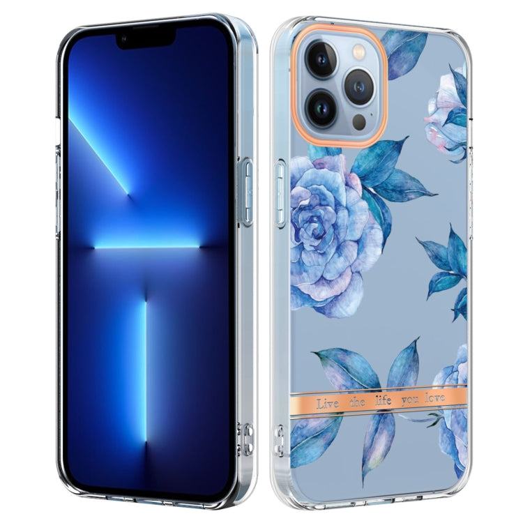 For iPhone 16 Pro Flowers and Plants Series IMD TPU Phone Case(Orchid Peony)