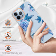 For iPhone 16 Pro Flowers and Plants Series IMD TPU Phone Case(Orchid Peony)