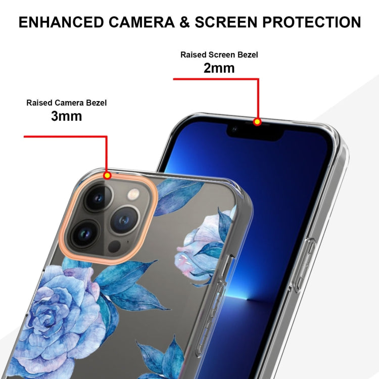 For iPhone 16 Pro Flowers and Plants Series IMD TPU Phone Case(Orchid Peony)